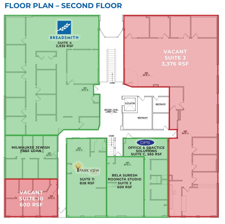 401-415 E Silver Spring Dr, Whitefish Bay, WI en venta Plano de la planta- Imagen 1 de 1