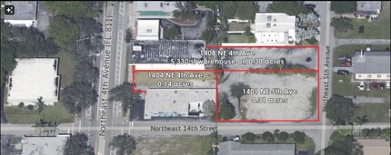 1408 NE 4th Ave, Fort Lauderdale, FL - VISTA AÉREA  vista de mapa