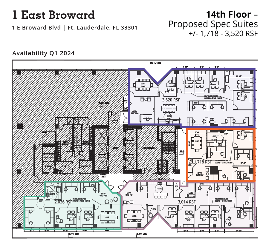 1 E Broward Blvd, Fort Lauderdale, FL en alquiler Plano de la planta- Imagen 1 de 1