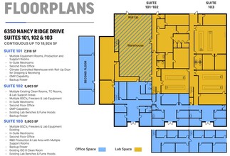 6310 Nancy Ridge Dr, San Diego, CA en alquiler Plano de la planta- Imagen 1 de 1