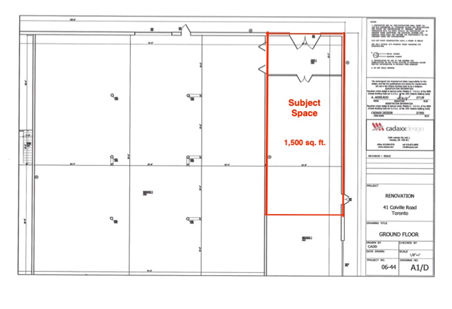 41 Colville Rd, Toronto, ON en alquiler Plano de la planta- Imagen 1 de 1