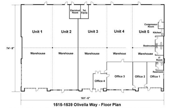 1515-1539 Olivella Way, San Diego, CA en alquiler Plano de la planta- Imagen 1 de 1