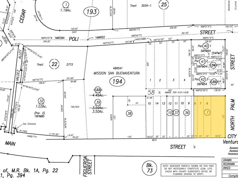 297 E Main St, Ventura, CA en venta - Plano de solar - Imagen 3 de 6