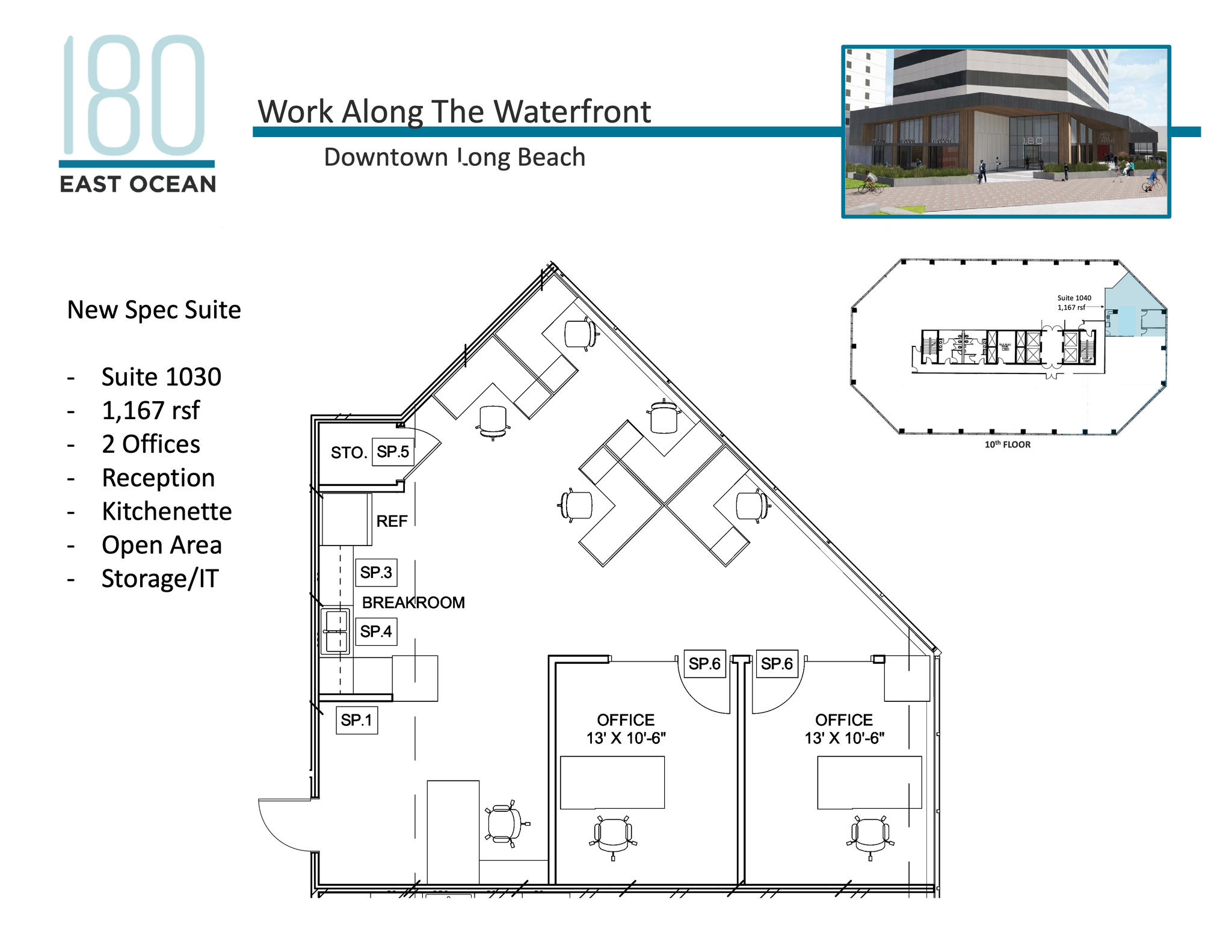 180 E Ocean Blvd, Long Beach, CA en alquiler Plano de la planta- Imagen 1 de 1