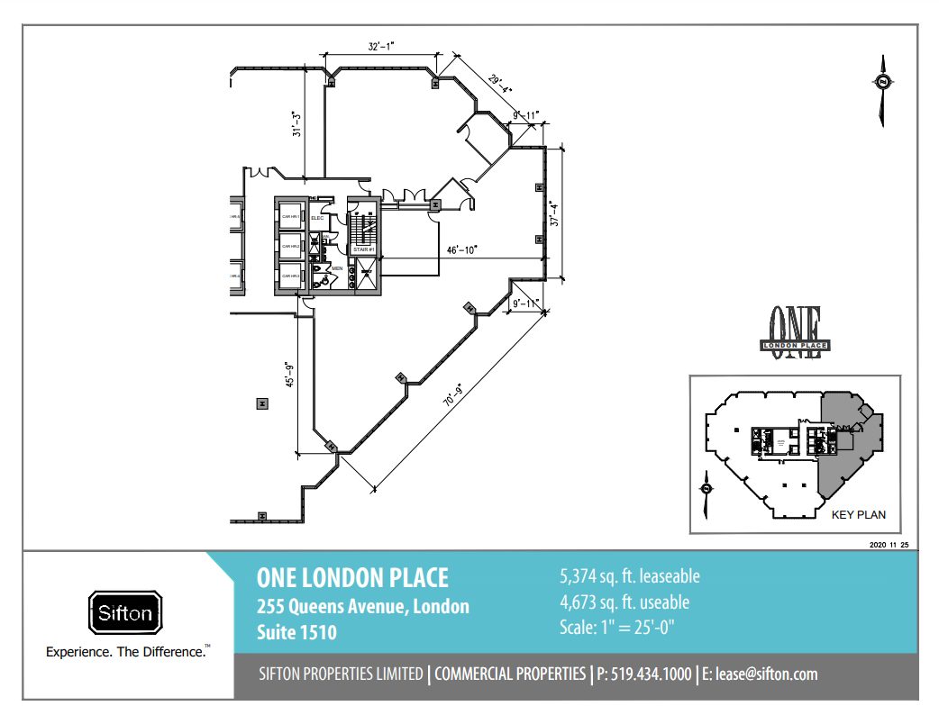 255 Queens Ave, London, ON en alquiler Plano de la planta- Imagen 1 de 1