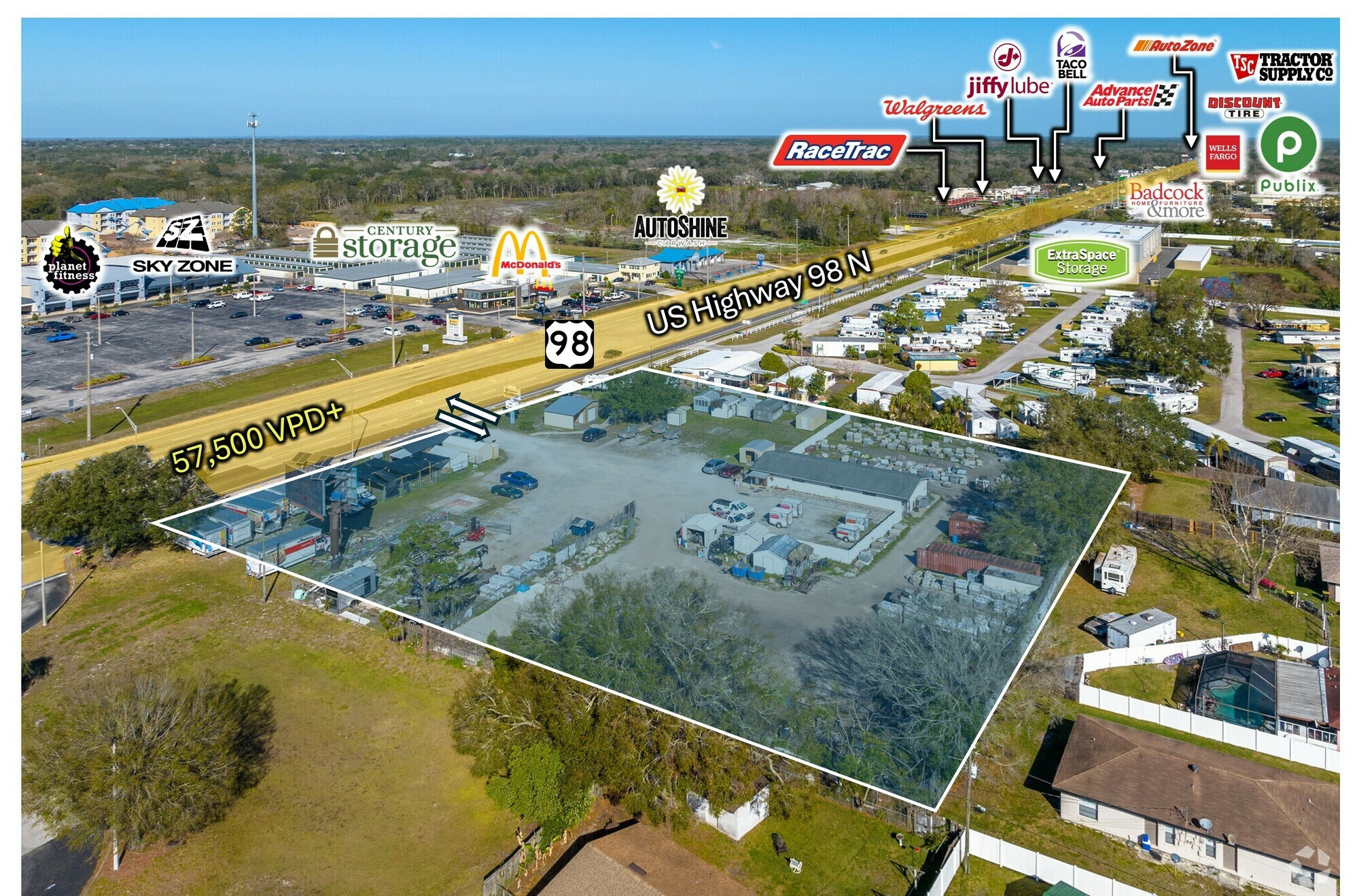 6121 US Highway 98 N, Lakeland, FL en venta Vista aérea- Imagen 1 de 6