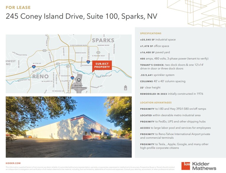 245 Coney Island Dr, Sparks, NV en alquiler - Vista aérea - Imagen 3 de 3