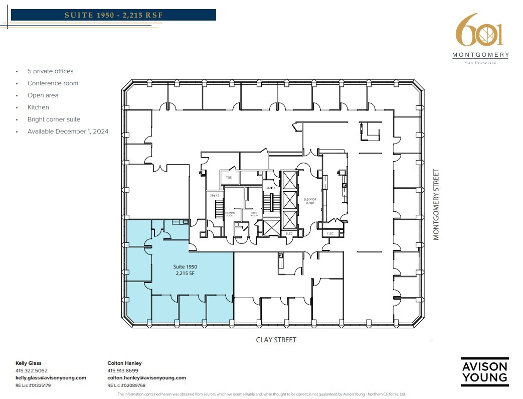 601 Montgomery St, San Francisco, CA en alquiler Plano de la planta- Imagen 1 de 1