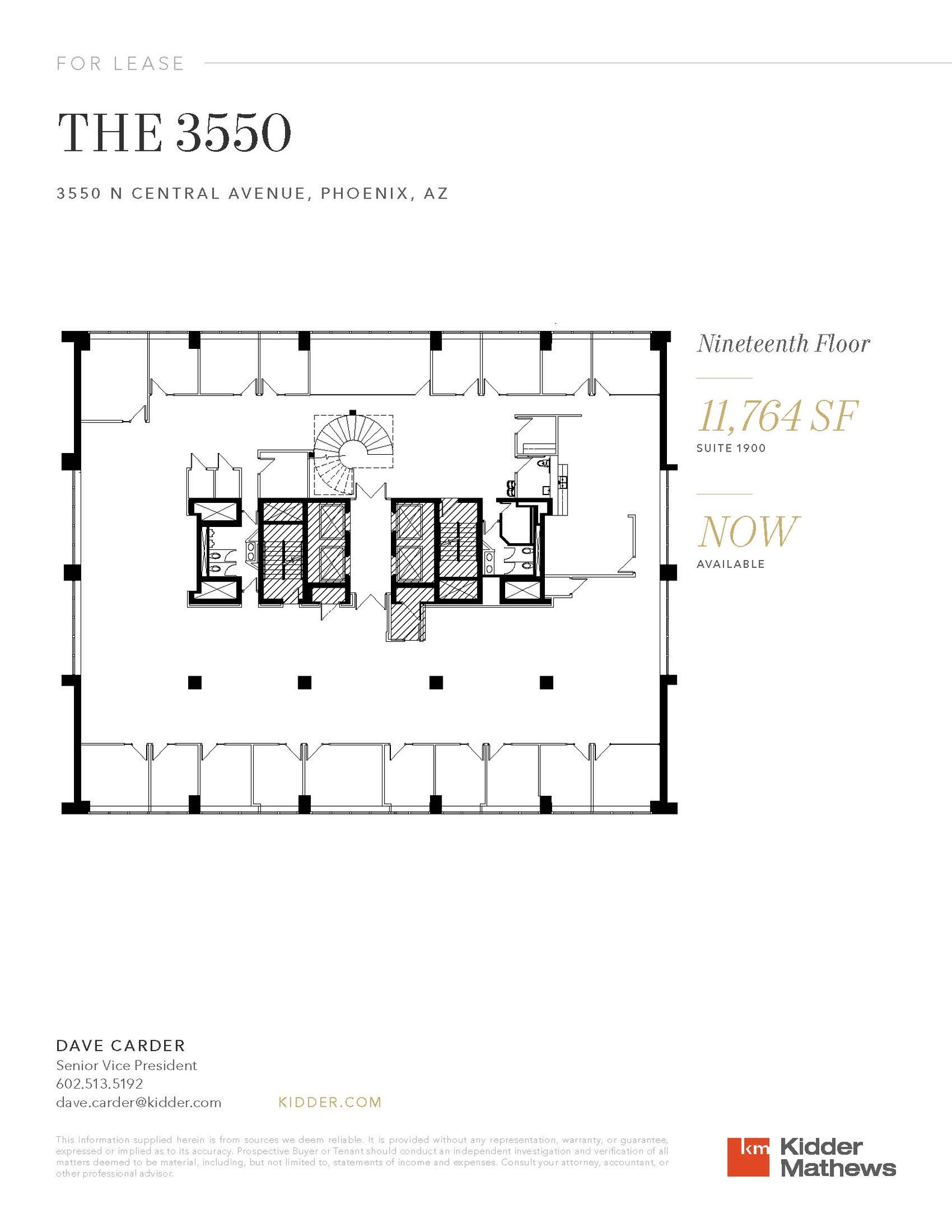 3550 N Central Ave, Phoenix, AZ en alquiler Plano de la planta- Imagen 1 de 1