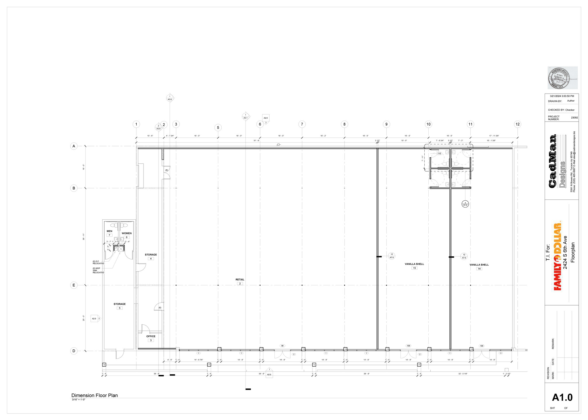 2410-2424 S 6th Ave, Tucson, AZ en alquiler Plano de la planta- Imagen 1 de 1