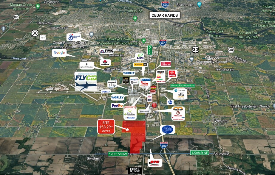 1065 Highway 965 NW, Cedar Rapids, IA en venta - Vista aérea - Imagen 2 de 2