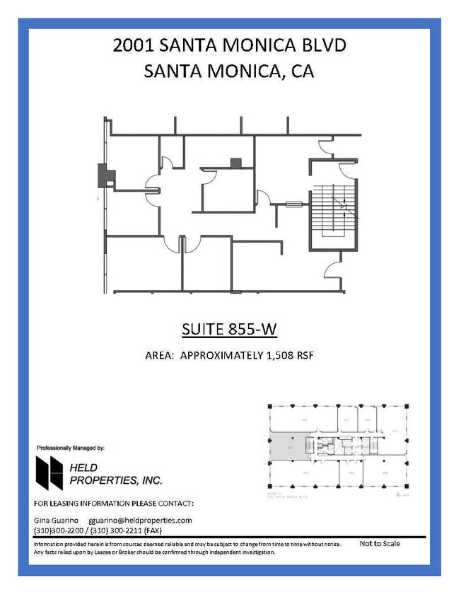 2001 Santa Monica Blvd, Santa Monica, CA en alquiler Plano de la planta- Imagen 1 de 1