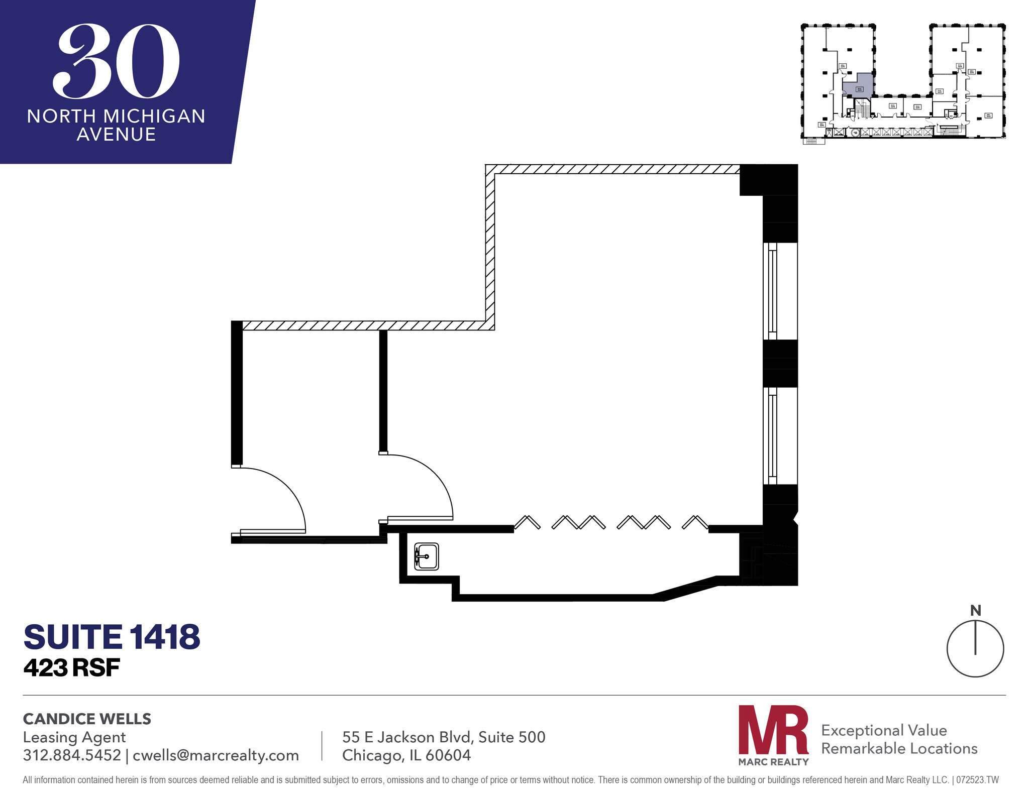 30 N Michigan Ave, Chicago, IL en alquiler Plano de la planta- Imagen 1 de 4