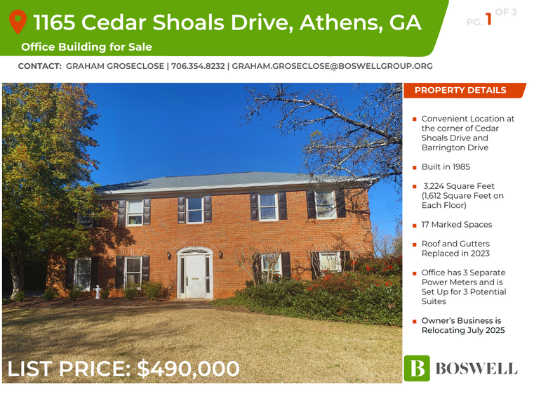 1165 Cedar Shoals Dr, Athens, GA en venta - Foto del edificio - Imagen 2 de 10