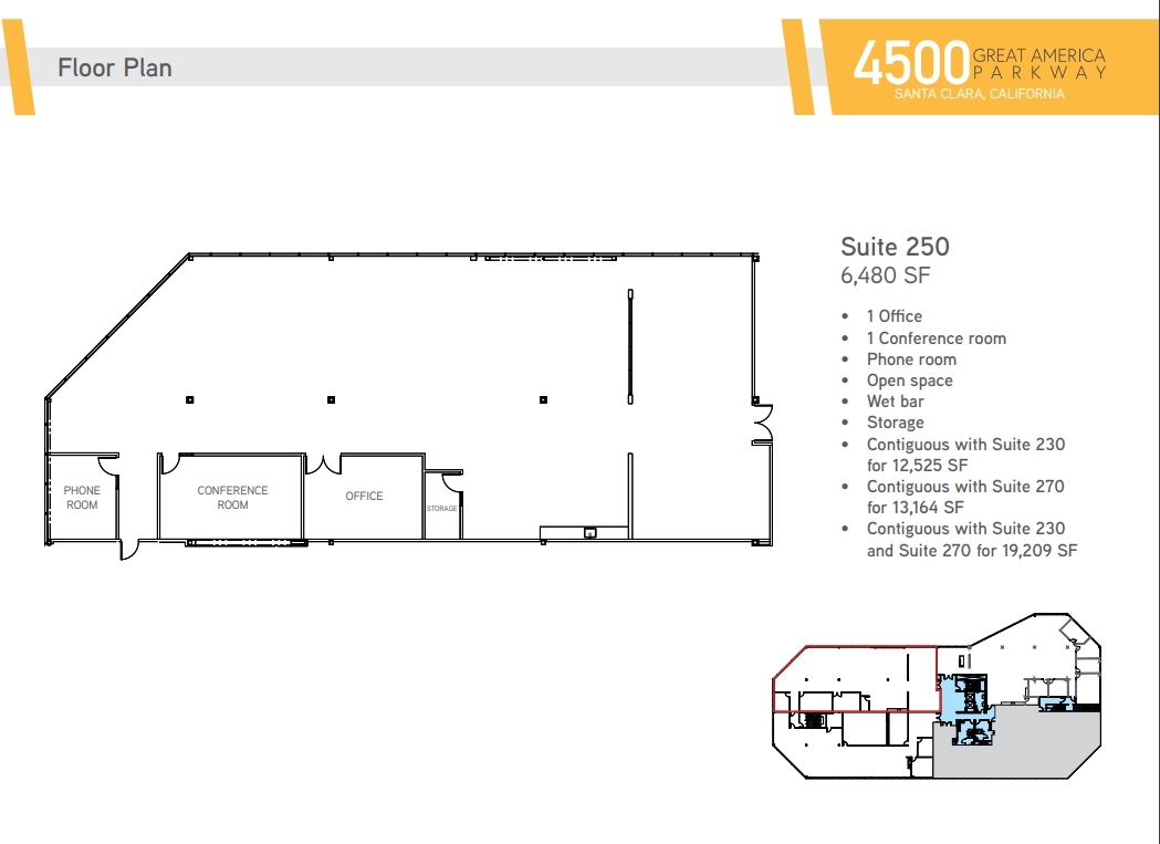 4500 Great America Pky, Santa Clara, CA en alquiler Plano de la planta- Imagen 1 de 2