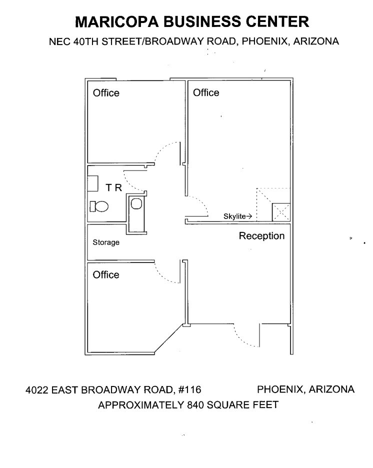 4014 E Broadway Rd, Phoenix, AZ en alquiler Plano de la planta- Imagen 1 de 1