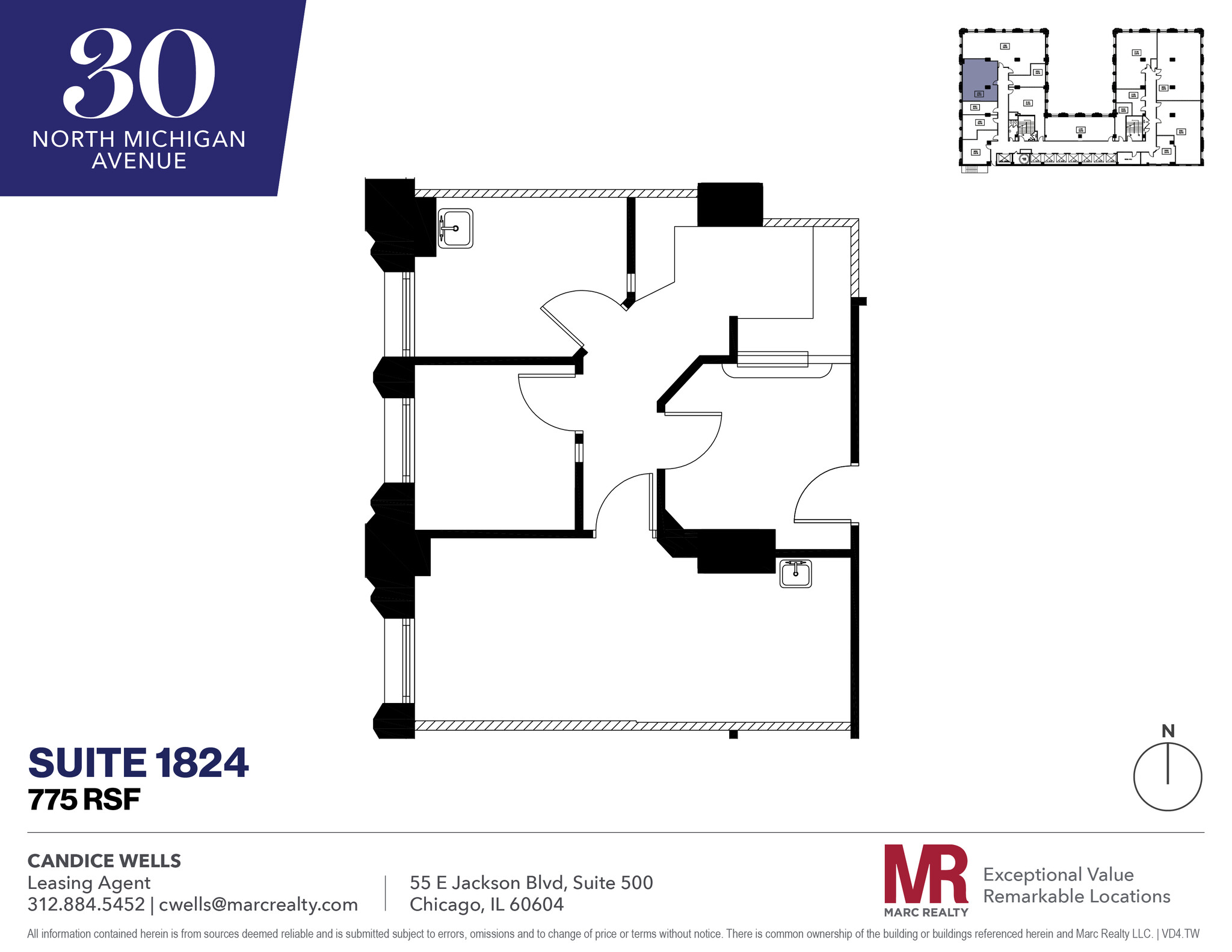 30 N Michigan Ave, Chicago, IL en alquiler Plano de la planta- Imagen 1 de 7