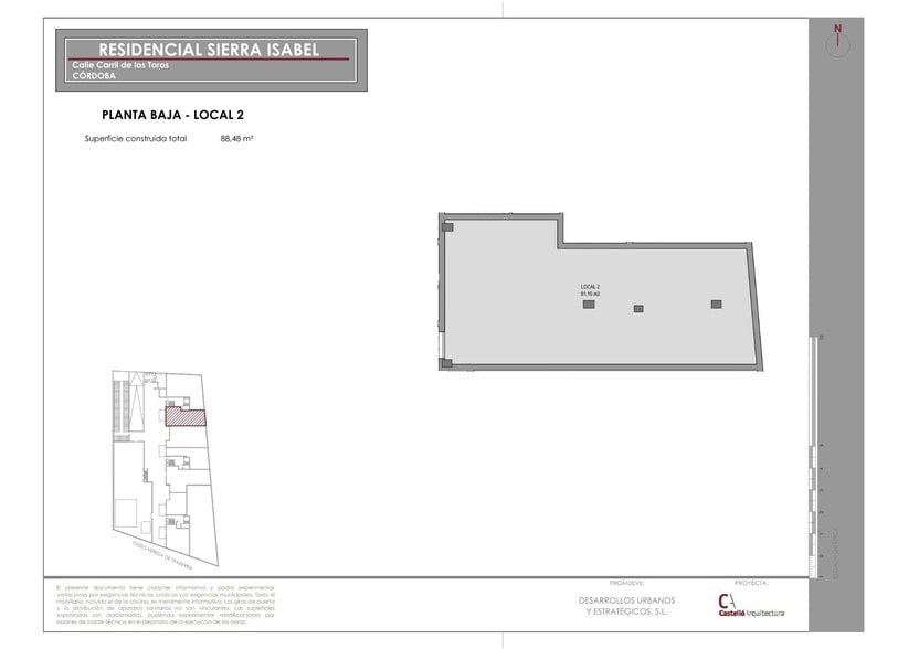 Local en Córdoba en alquiler - Plano de la planta - Imagen 1 de 3