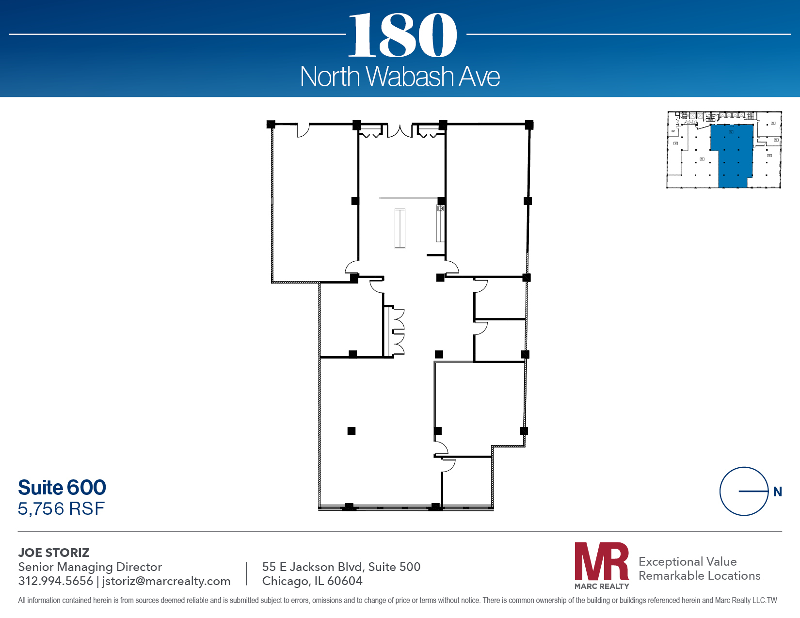 180 N Wabash Ave, Chicago, IL en alquiler Plano de la planta- Imagen 1 de 1