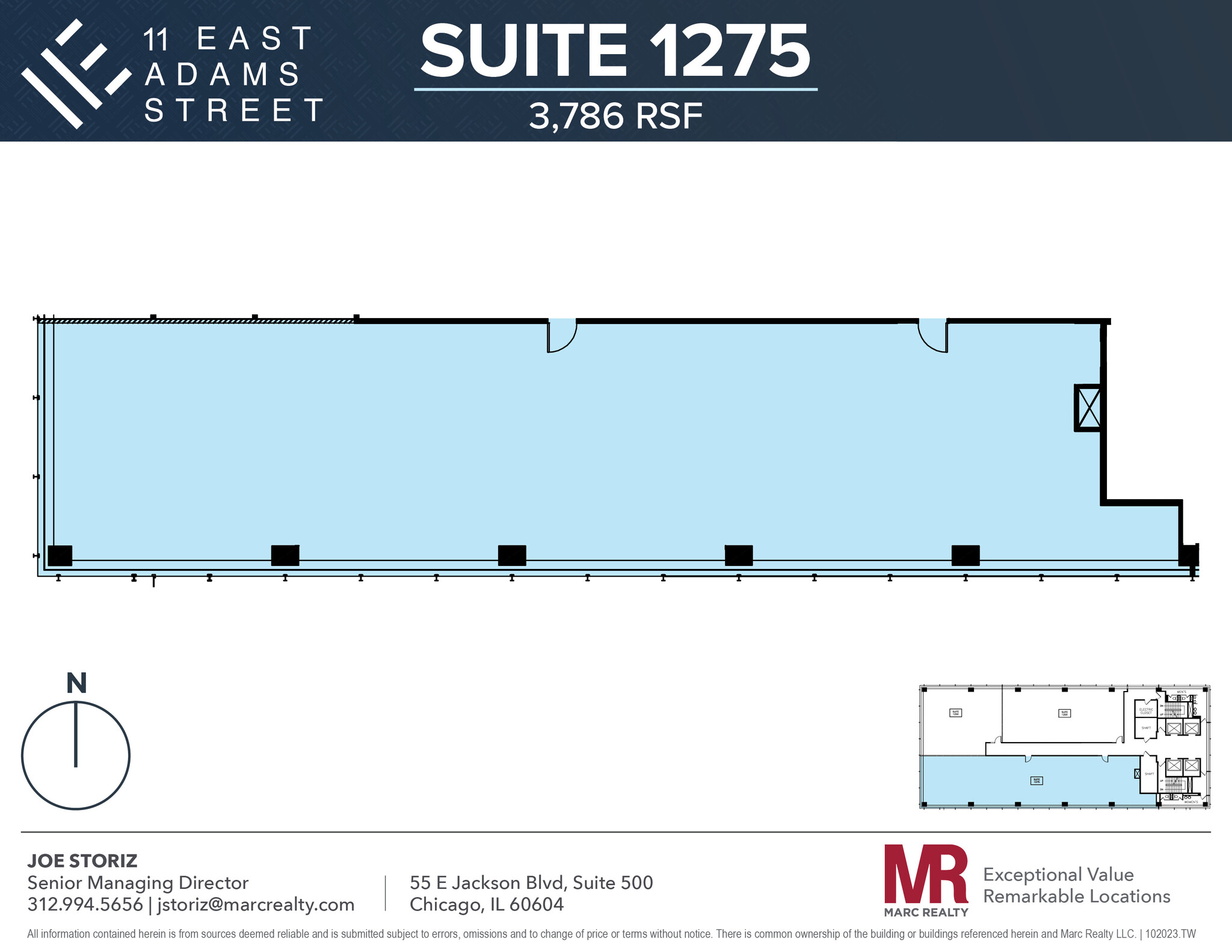 11 E Adams St, Chicago, IL en alquiler Plano de la planta- Imagen 1 de 4