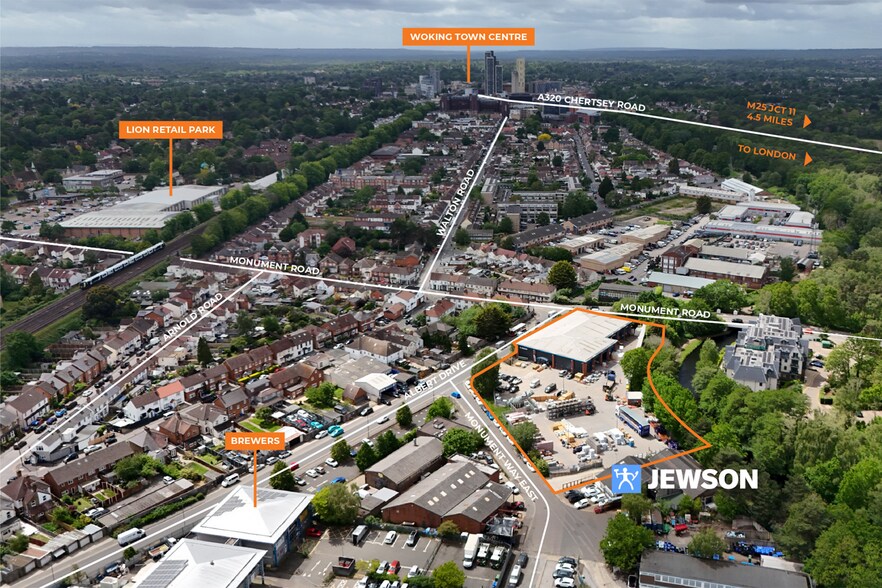 Monument Rd, Woking en venta - Vista aérea - Imagen 3 de 14