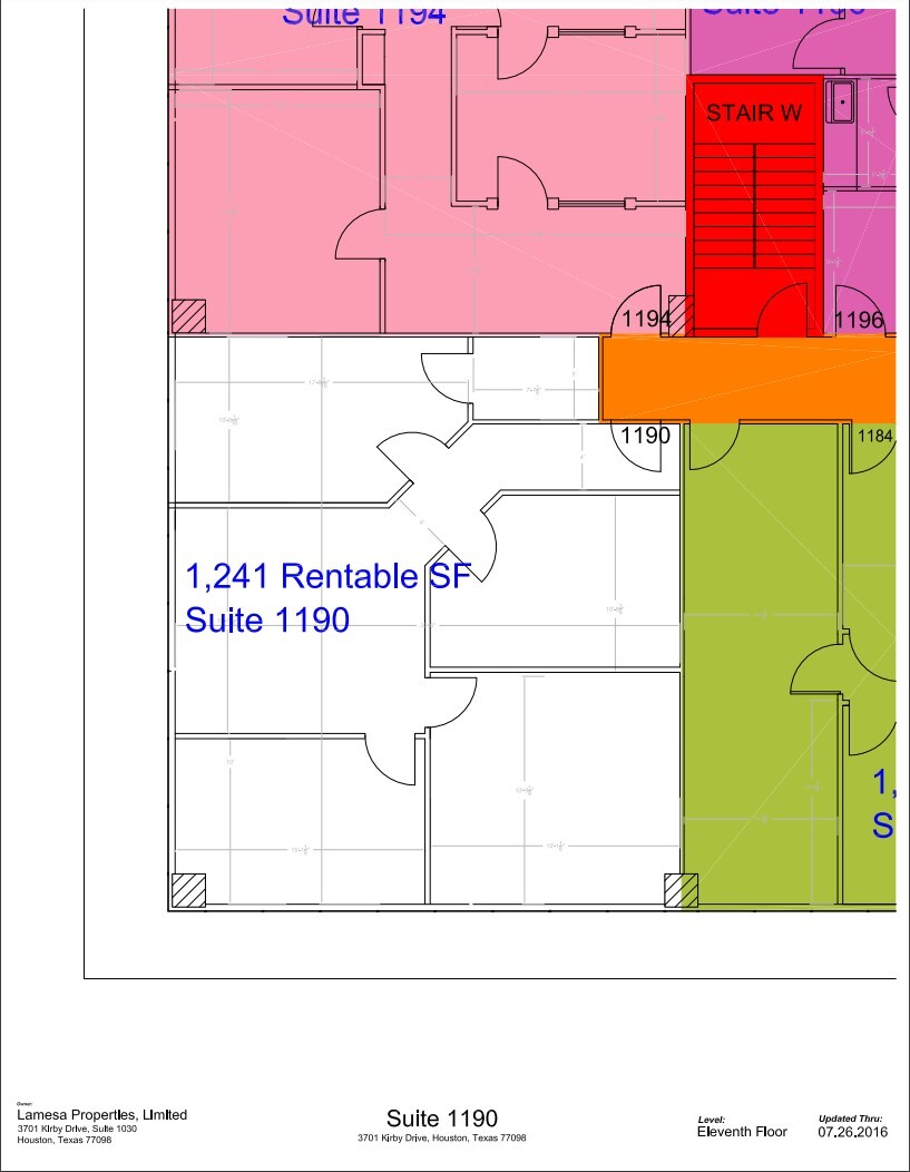 3701-3801 Kirby & 2401 Portsmouth, Houston, TX en alquiler Plano de la planta- Imagen 1 de 1