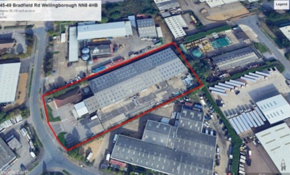 45-49 Bradfield Rd, Wellingborough en alquiler - Vista aérea - Imagen 2 de 3