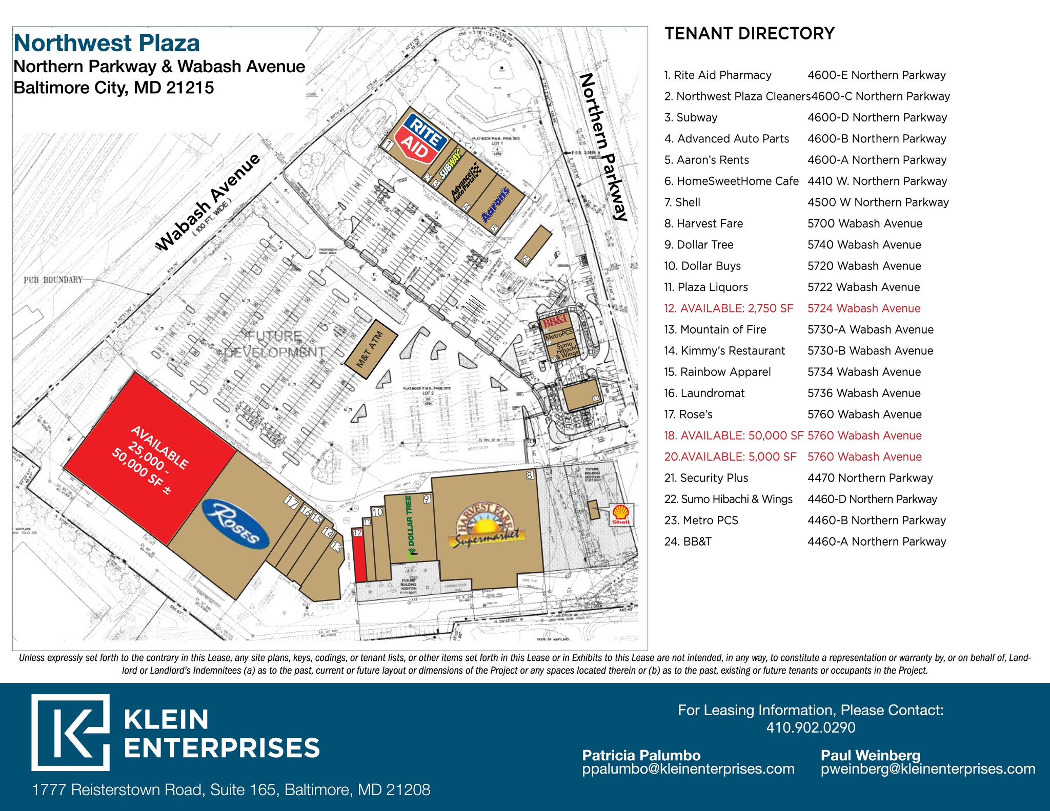 4600-4660 W Northern Pky, Baltimore, MD en alquiler Plano del sitio- Imagen 1 de 4