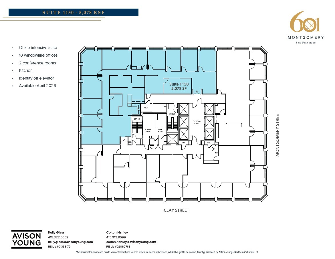 601 Montgomery St, San Francisco, CA en alquiler Plano de la planta- Imagen 1 de 1