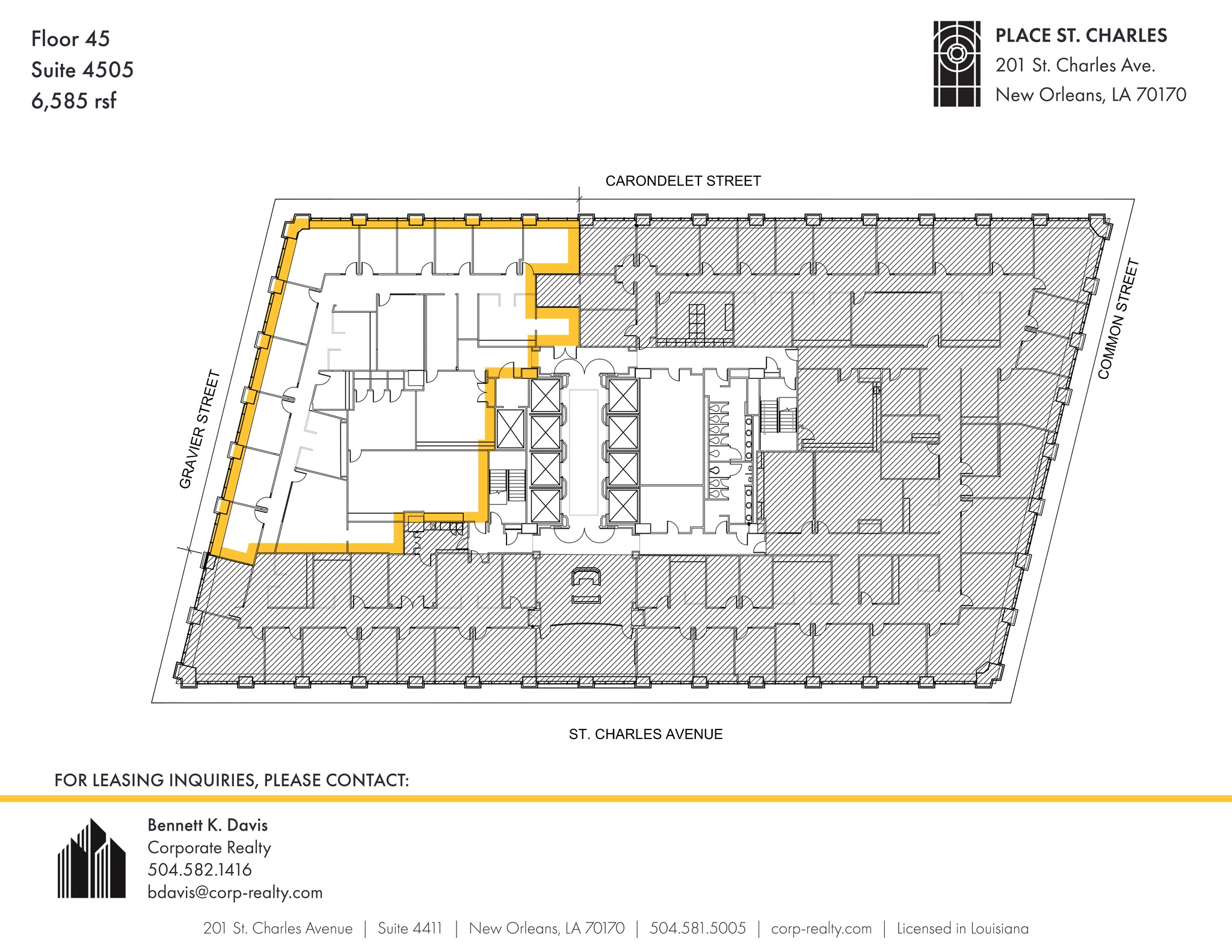 201 St. Charles Ave, New Orleans, LA en alquiler Plano del sitio- Imagen 1 de 1