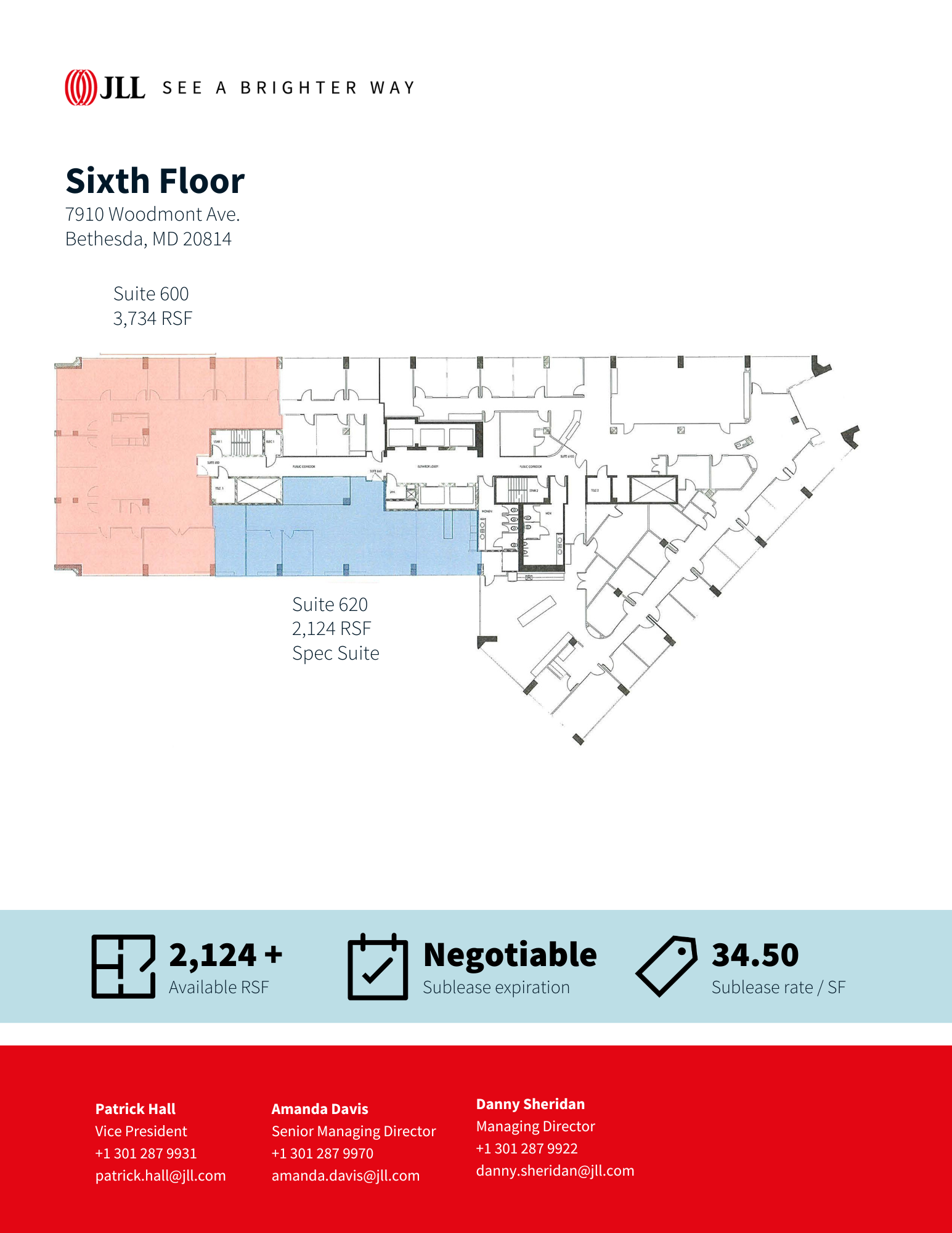 7910 Woodmont Ave, Bethesda, MD en alquiler Plano de la planta- Imagen 1 de 2