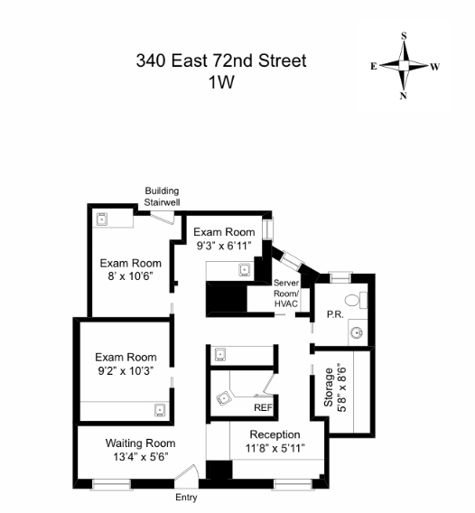 340 E 72nd St, New York, NY 10021 - Unidad 1W -  - Plano de la planta - Image 1 of 1