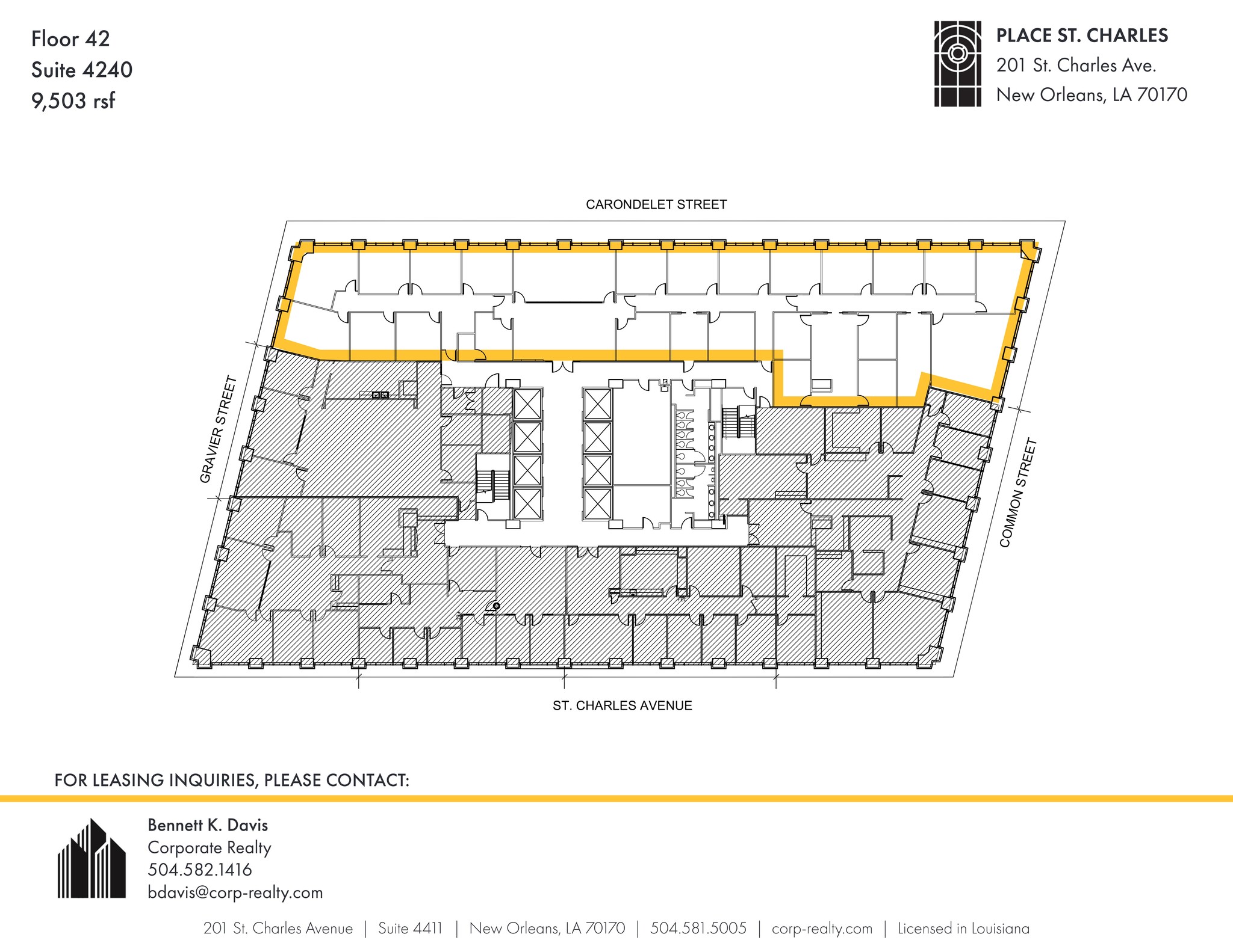 201 St. Charles Ave, New Orleans, LA en alquiler Plano del sitio- Imagen 1 de 1