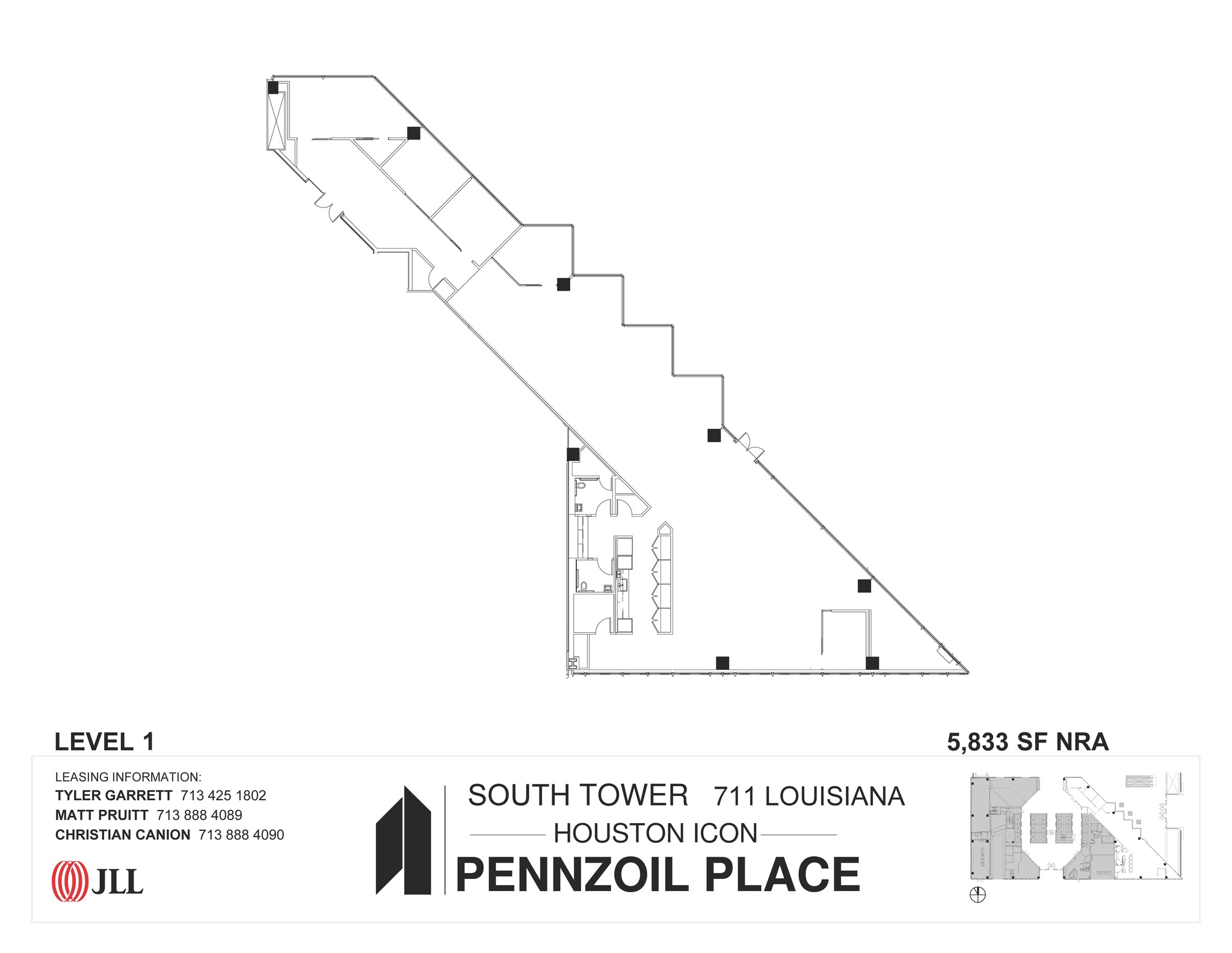 711 Louisiana St, Houston, TX en alquiler Plano de la planta- Imagen 1 de 2