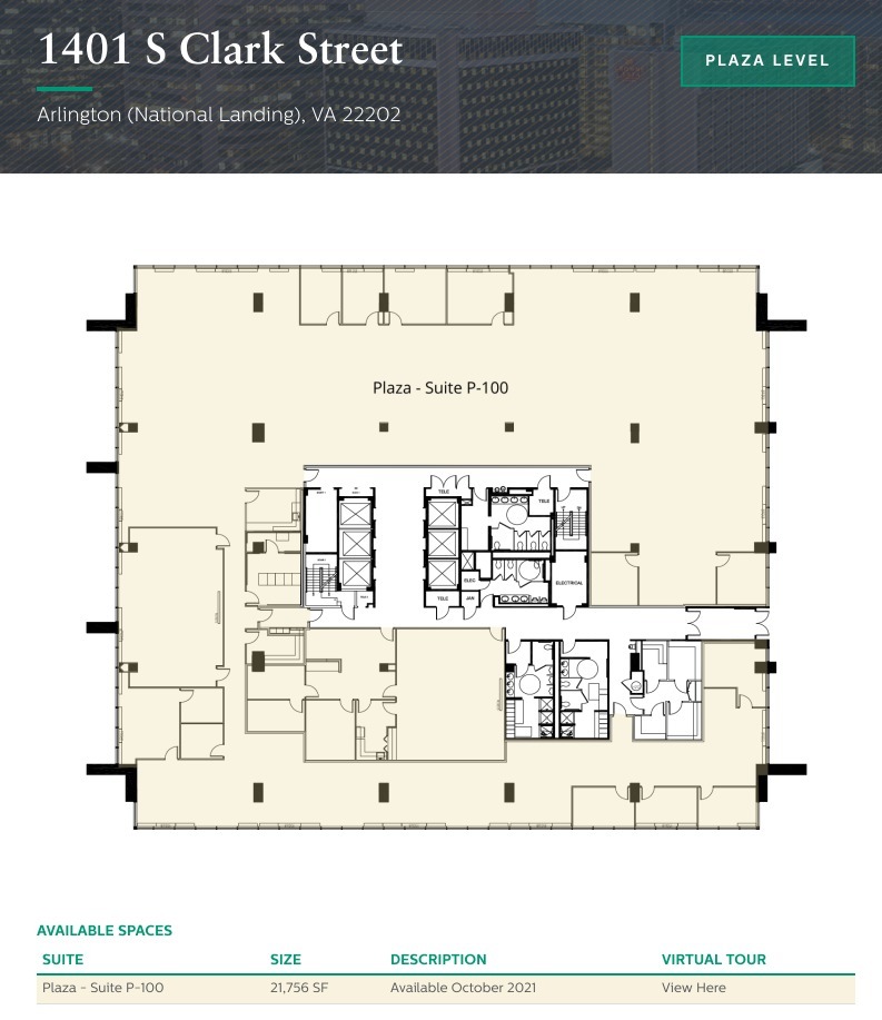 1401 S Clark St, Arlington, VA en alquiler Plano de la planta- Imagen 1 de 1