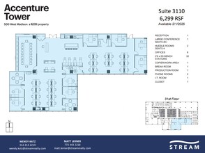 500 W Madison St, Chicago, IL en alquiler Plano de la planta- Imagen 1 de 1