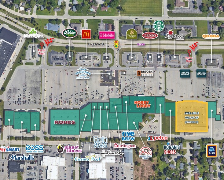 2300-2380 E Mason St, Green Bay, WI en alquiler - Plano del sitio - Imagen 2 de 2