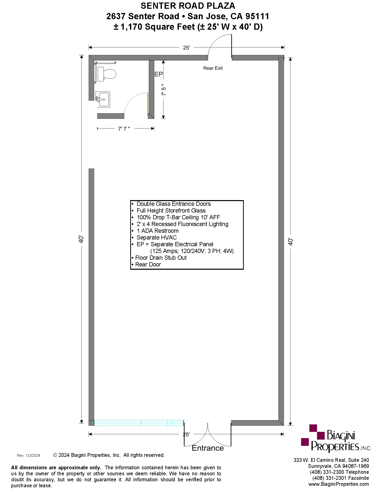 2623-2657 Senter Rd, San Jose, CA en alquiler Plano de la planta- Imagen 1 de 1