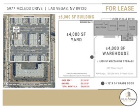 5977 McLeod Dr, Las Vegas, NV en alquiler Plano de la planta- Imagen 2 de 3