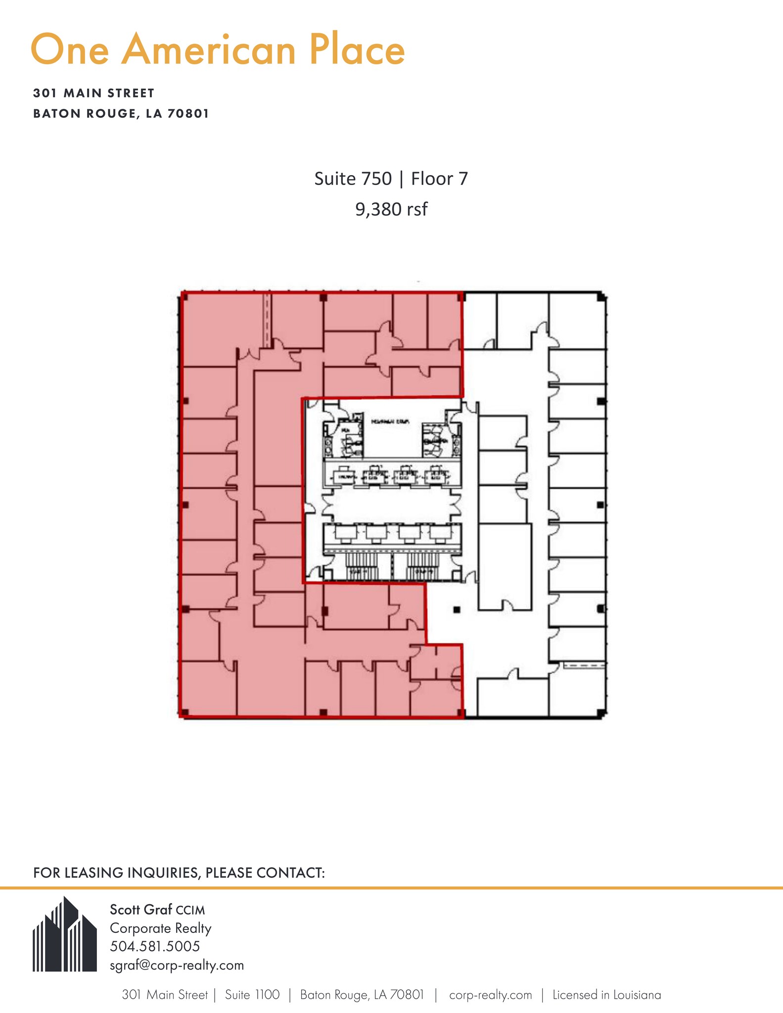 301 N Main St, Baton Rouge, LA en alquiler Plano del sitio- Imagen 1 de 1