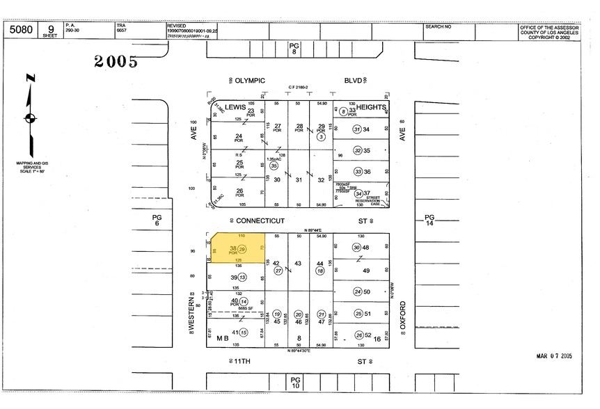 1032 S Western Ave, Los Angeles, CA en alquiler - Plano de solar - Imagen 3 de 4