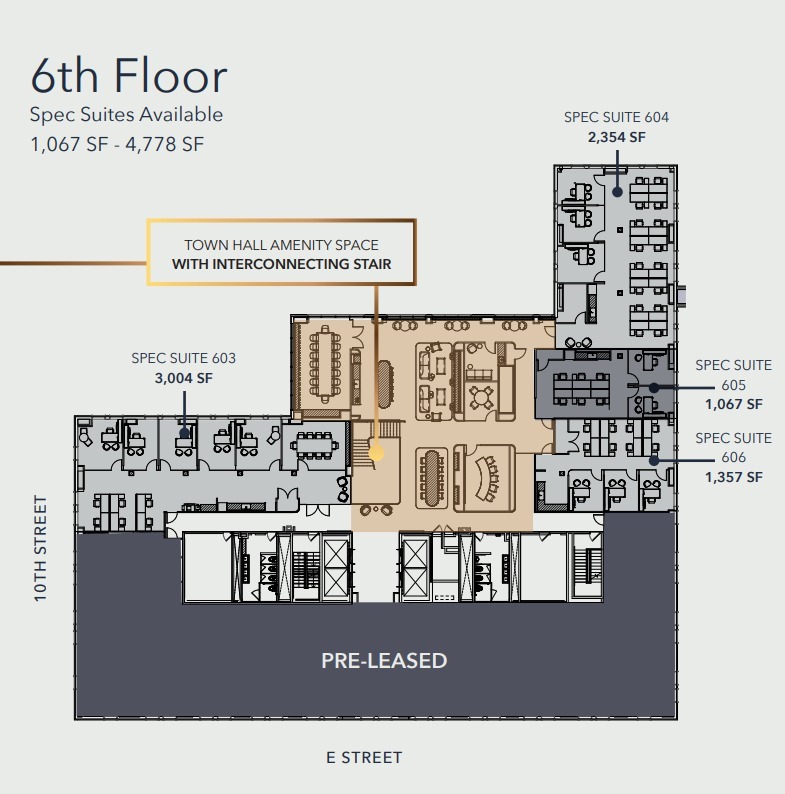 999 E St NW, Washington, DC en alquiler Plano de la planta- Imagen 1 de 1