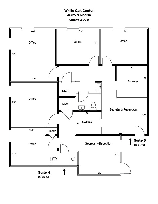 4821-4825 S Peoria Ave, Tulsa, OK en alquiler Plano de la planta- Imagen 1 de 2