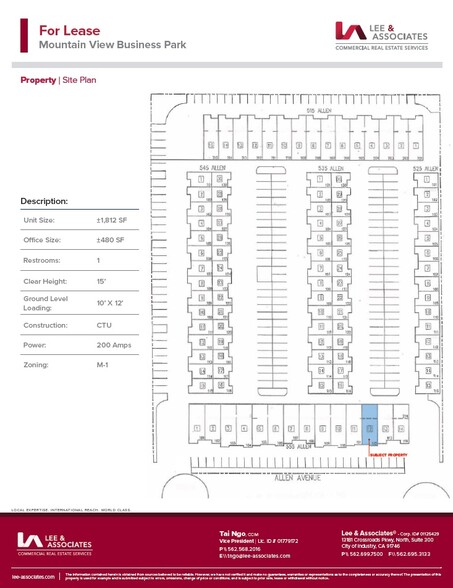 555 W Allen Ave, San Dimas, CA en alquiler - Plano del sitio - Imagen 2 de 4