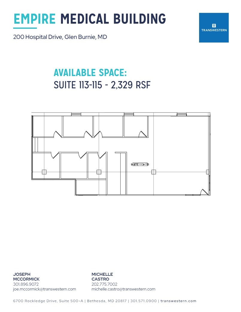 200 Hospital Dr, Glen Burnie, MD en alquiler Plano de la planta- Imagen 1 de 1