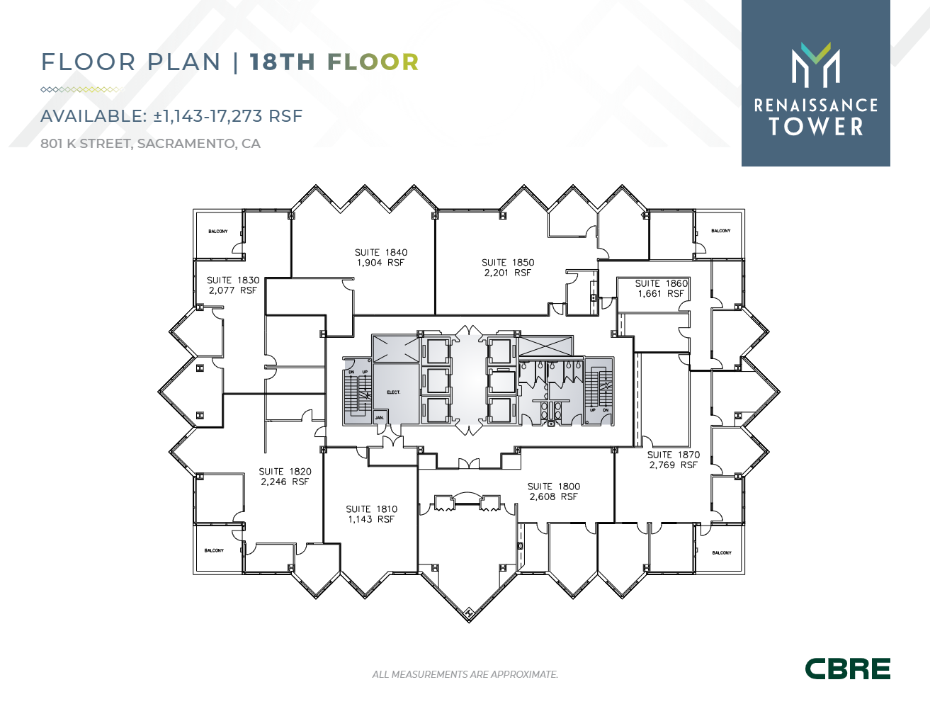 801 K St, Sacramento, CA en alquiler Plano de la planta- Imagen 1 de 2