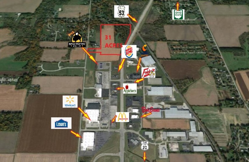 2100 State Route 53, Fremont, OH en venta - Vista aérea - Imagen 2 de 6