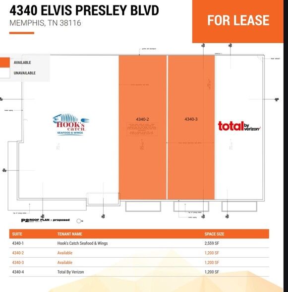 4340 Elvis Presley Blvd, Memphis, TN en alquiler - Plano de la planta - Imagen 2 de 2