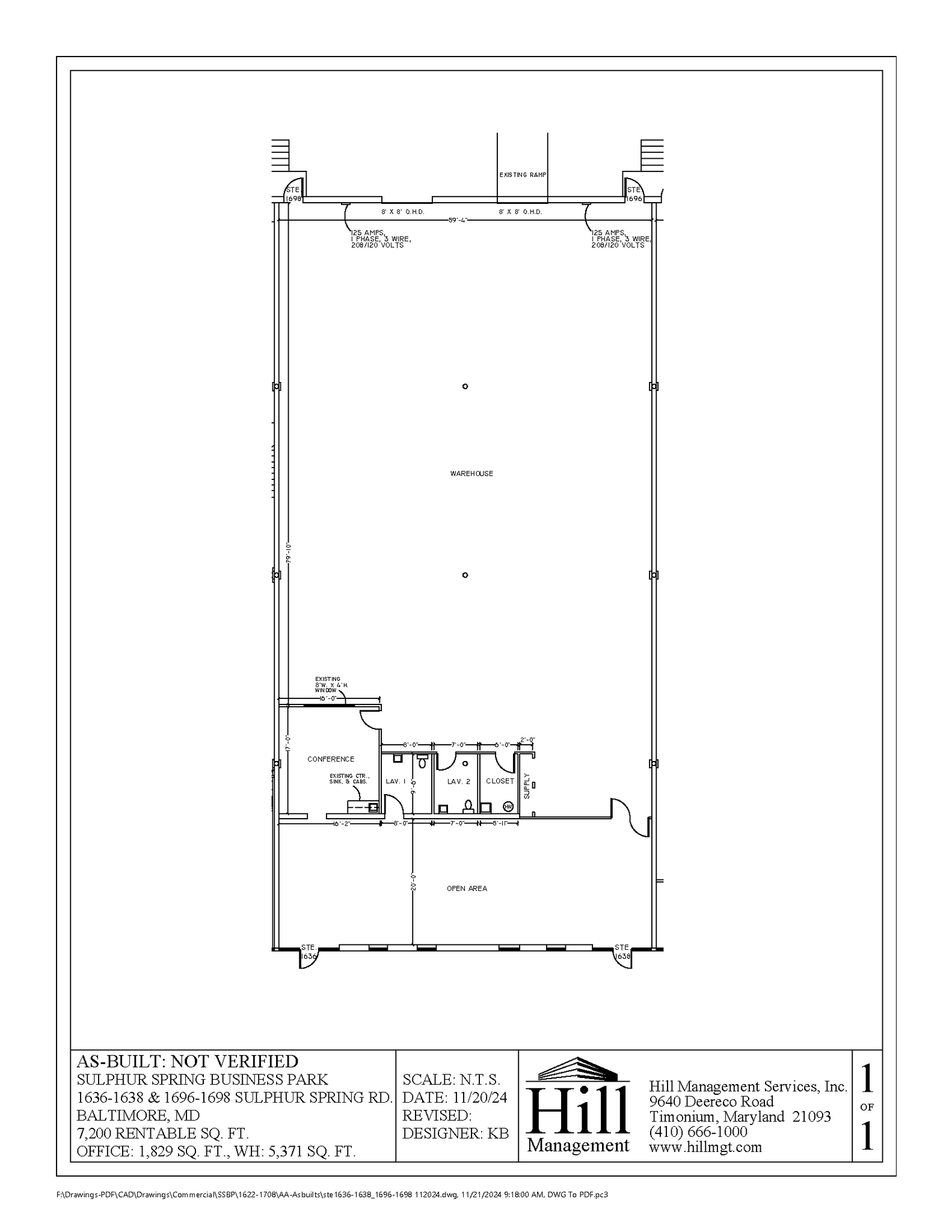 1622-1708 Sulphur Spring Rd, Arbutus, MD en alquiler Plano de la planta- Imagen 1 de 1