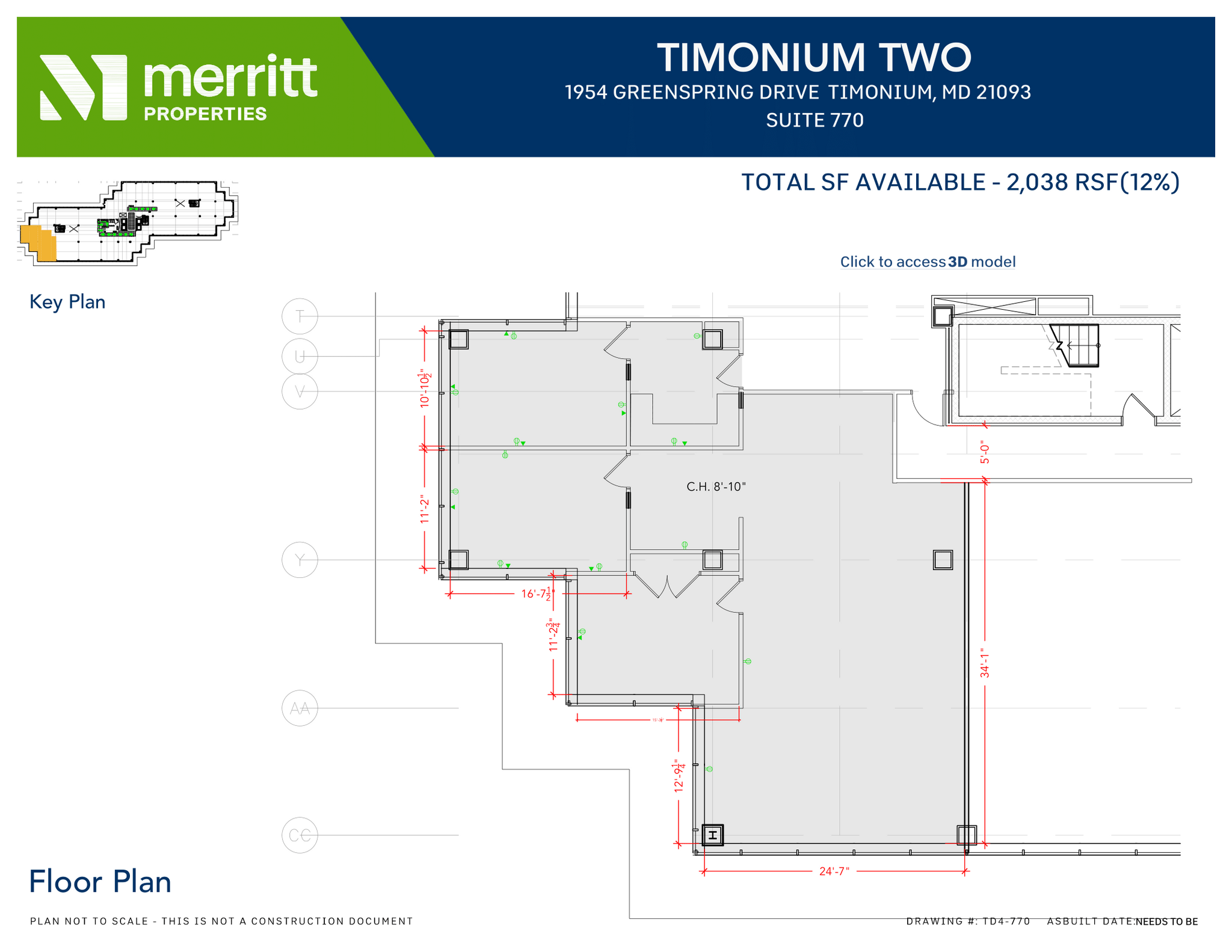 1966 Greenspring Dr, Timonium, MD en alquiler Plano de la planta- Imagen 1 de 1